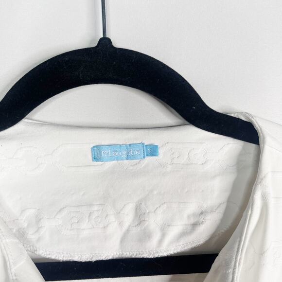 J McLaughlin S White Chainlink Carly Catalina Cloth Split V Neck 3/4 Sleeve Top - Picture 7 of 10